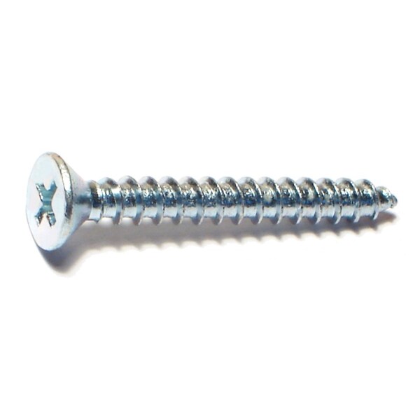Midwest Fastener Sheet Metal Screw, #10 x 1-1/2 in, Zinc Plated Steel Flat Head Phillips Drive, 100 PK 03025 - main
